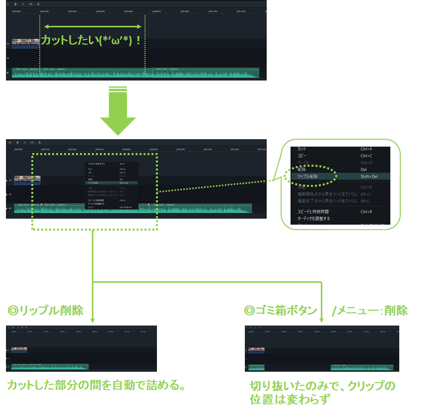 filmora_フィモーラ_オーディオクリップ_カット方法_4