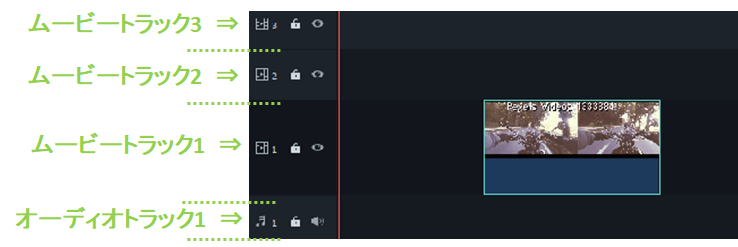 filmora_フィモーラ_起動_クリップ追加_タイムラインに追加_トラック1