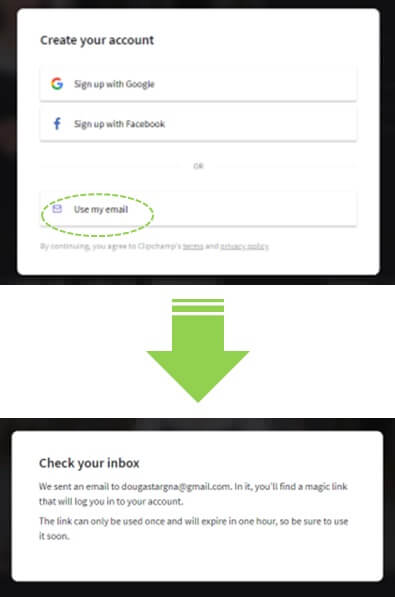 clipchamp_インストール方法3_アカウント認証方法