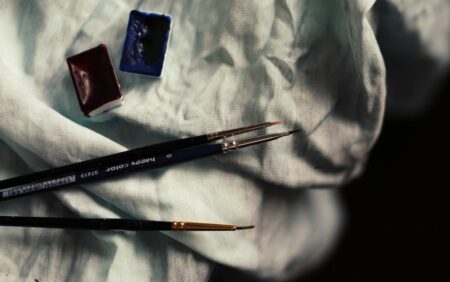 パンカラーと3本の筆とウェスのある風景